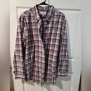 Croft & Barrow Burgundy and White Plaid Shirt